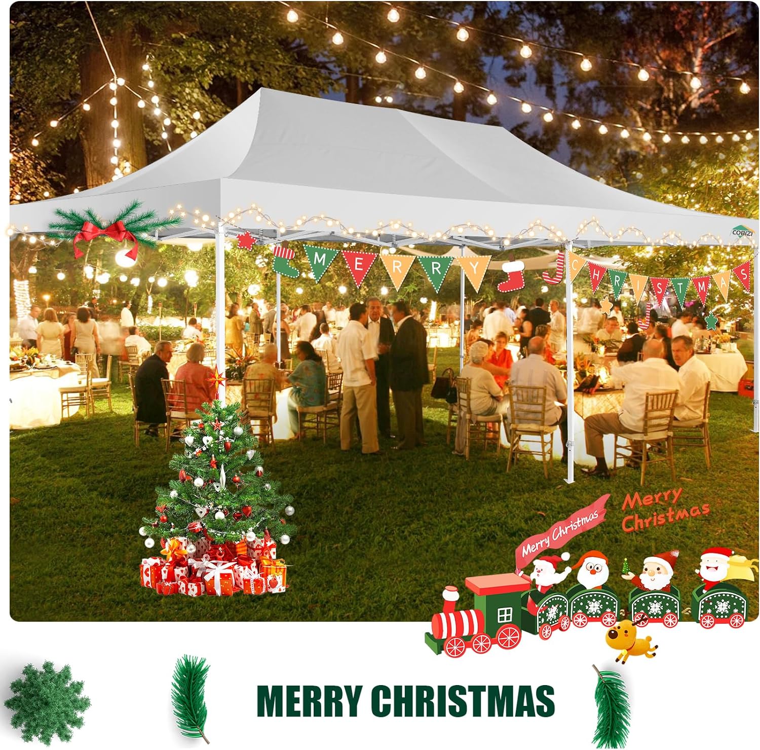 COBIZI 10x20 Heavy Duty Pop up Canopy Tent 6 sidewalls Commercial Canopy Wedding Party Tents
