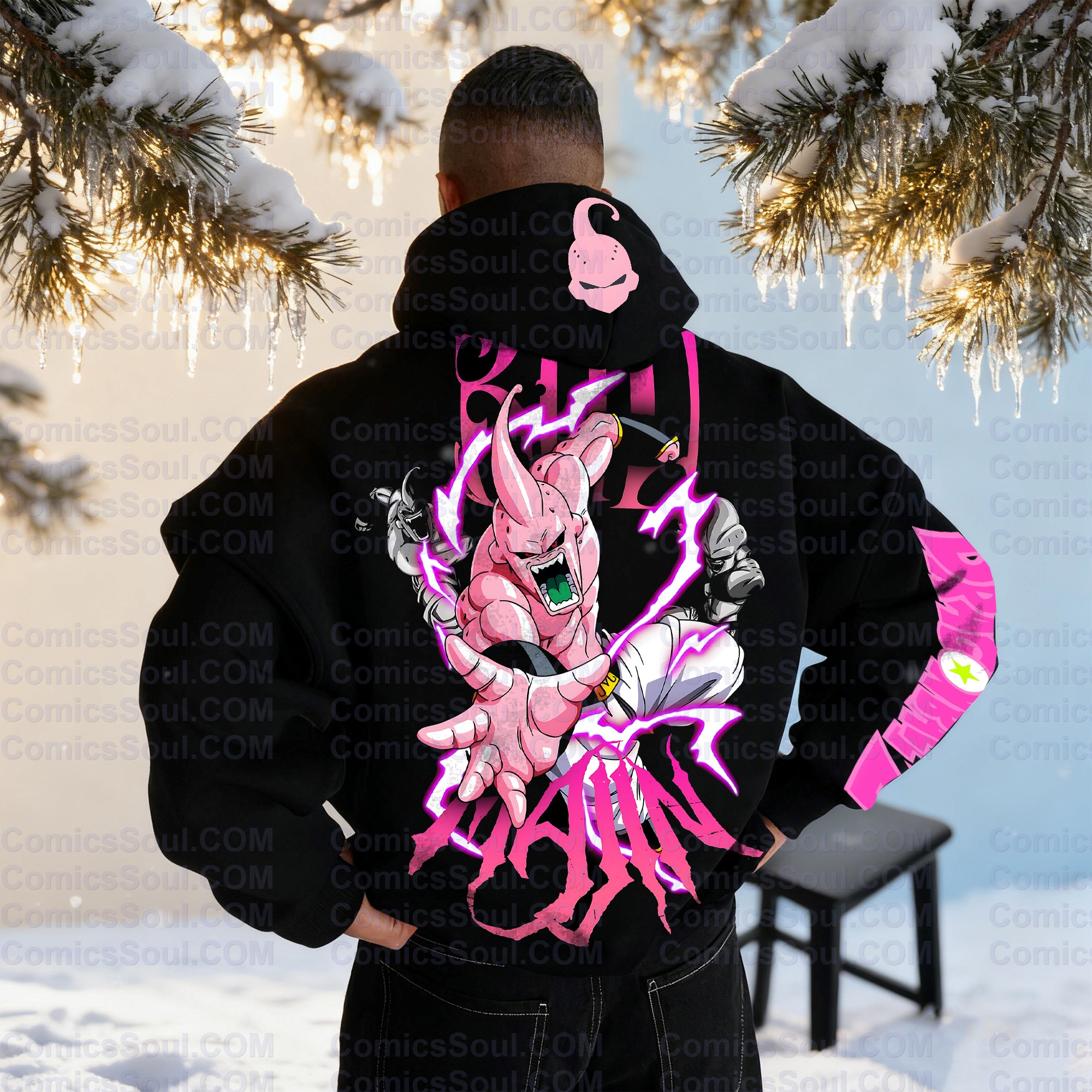 Plus Velvet Unisex Anime Graphic Streetwear Vintage Hoodie