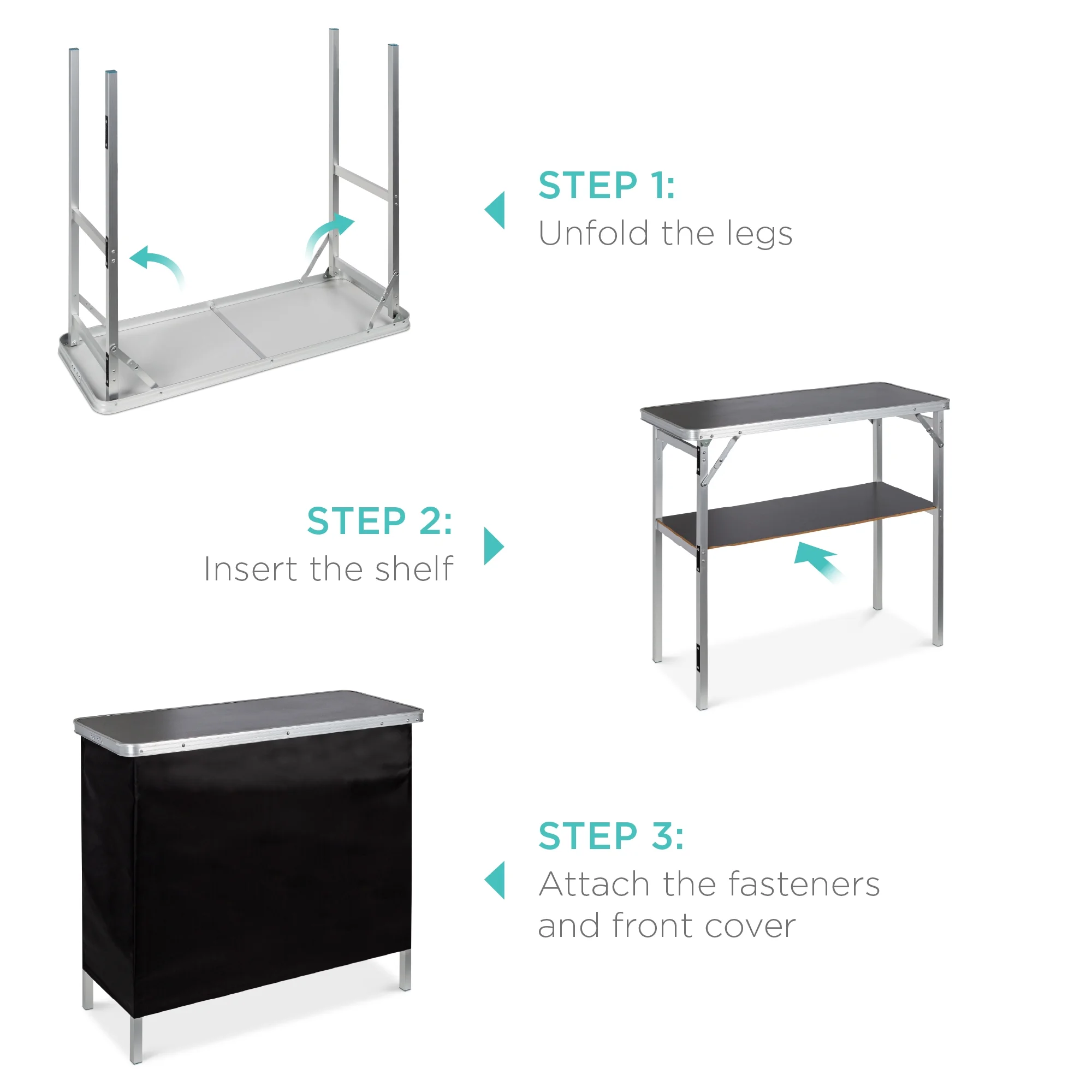 Best Choice Products Portable Pop-Up Bar Table for Indoor/Outdoor, Party, Picnic w/ Carrying Case, Removable Skirt - Image 6
