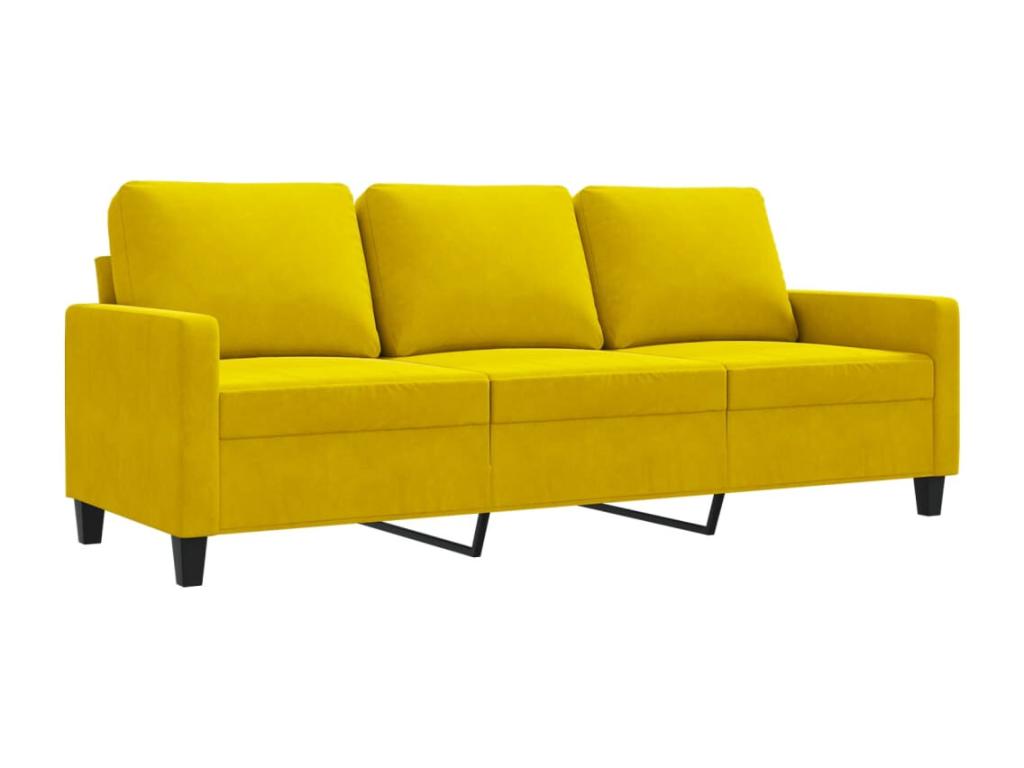 Sofá de 3 plazas terciopelo amarillo 180 cm