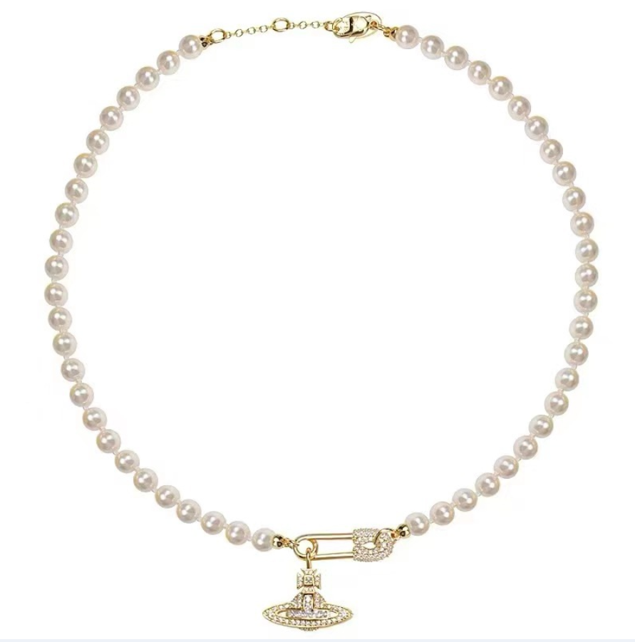 Vivienne Westwood Saturn Pearl Necklace - Original Replica Club