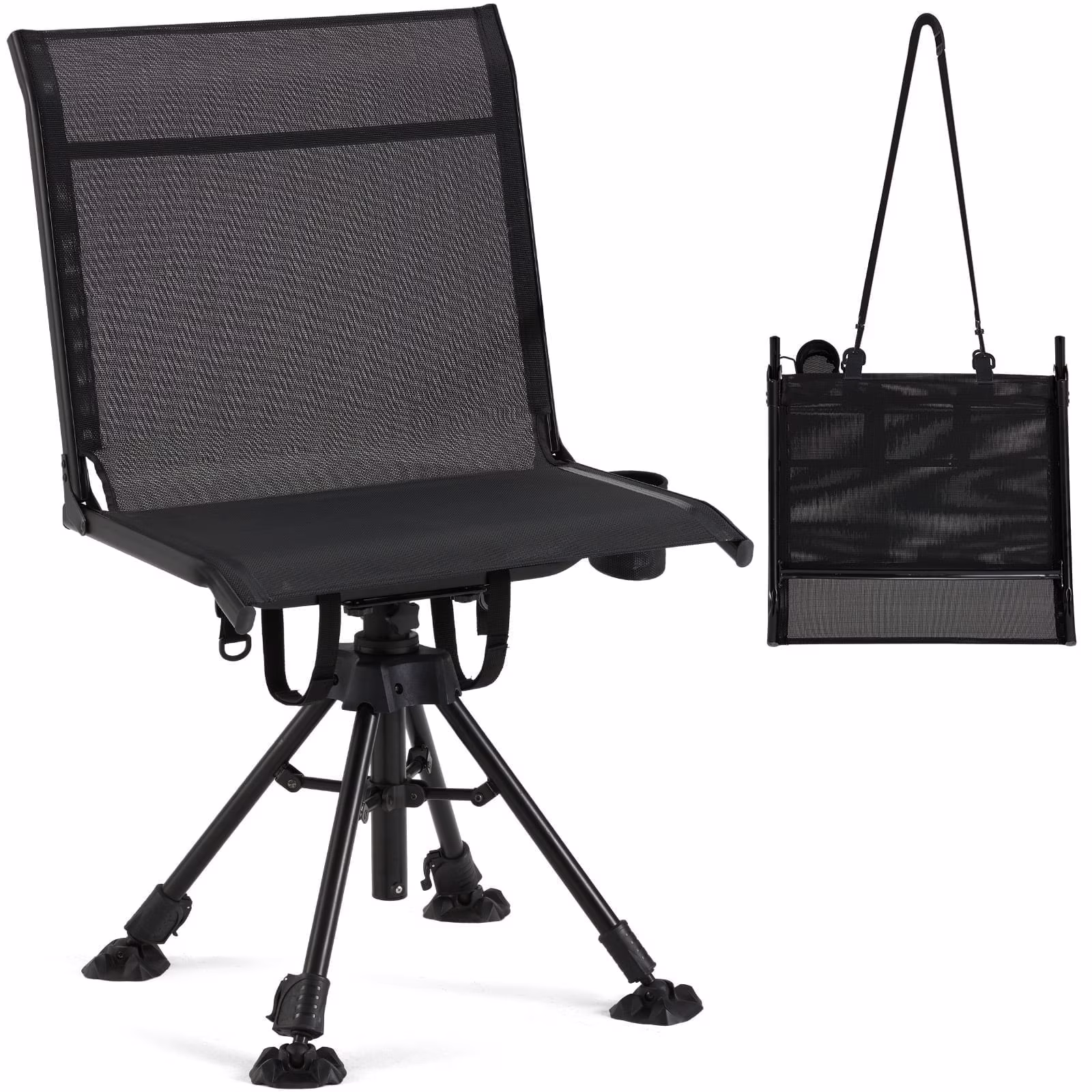 Danrelax 360- Silent Camo Hunting Blind Chair, Armrests, Side Pouch, Telescopic Legs - Image 14