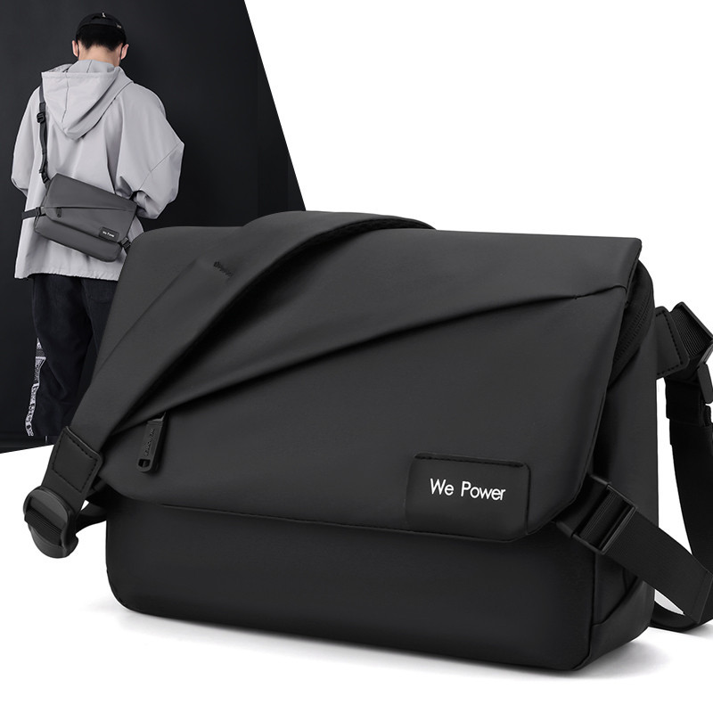 New men's simple crossbody bag, fashionable single-shoulder men's bag, large-capacity water-resistant messenger bag, business briefcase