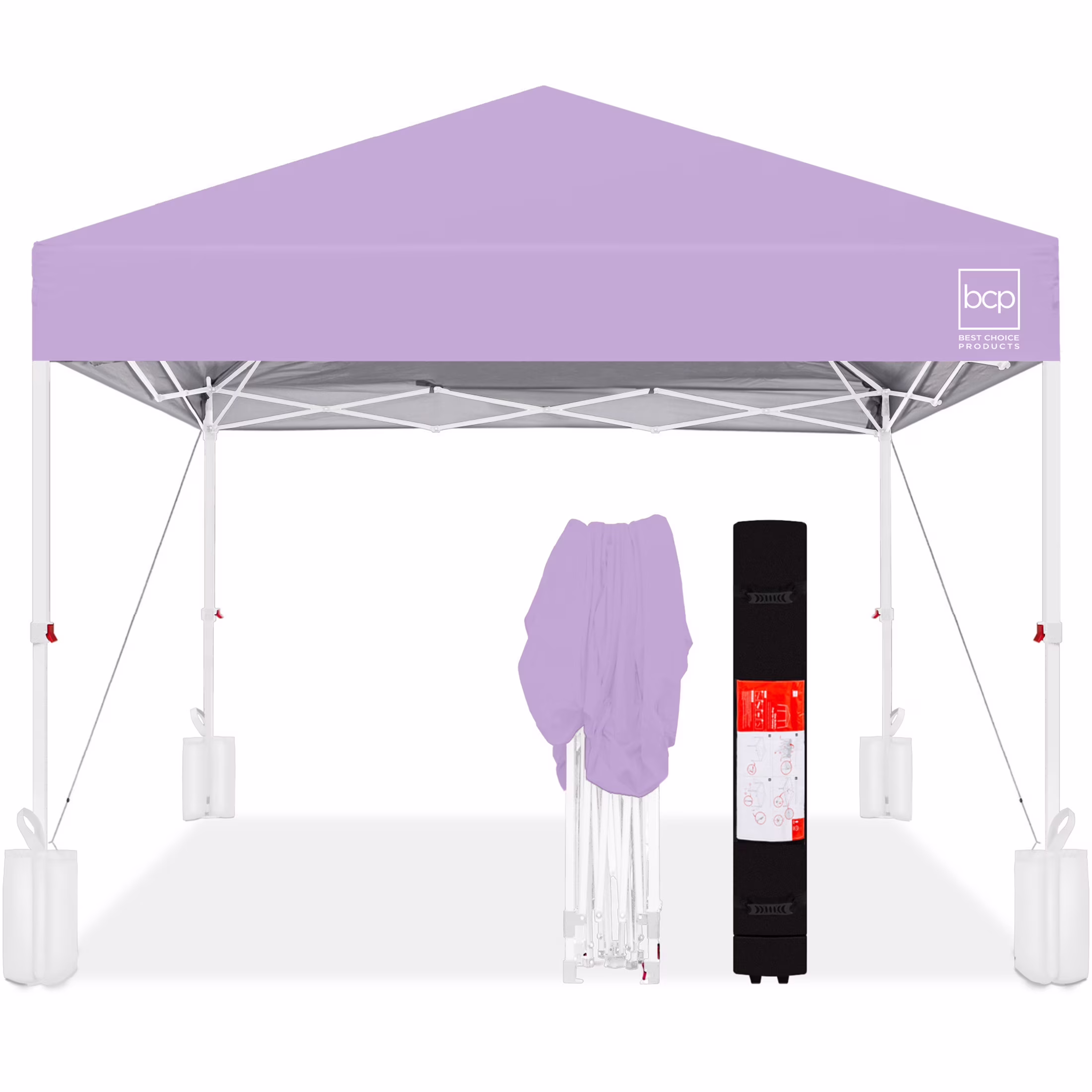 Best Choice Products 10x10ft Easy Setup Pop Up Canopy w/ 1-Button Setup, Wheeled Case, 4 Weight Bags - White - Image 3