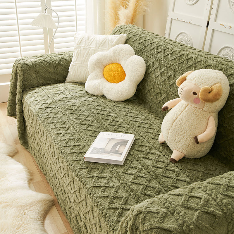 Modern Non-slip Sofa Cover Colorblock Anti-scratch Home Protective Couch Cover