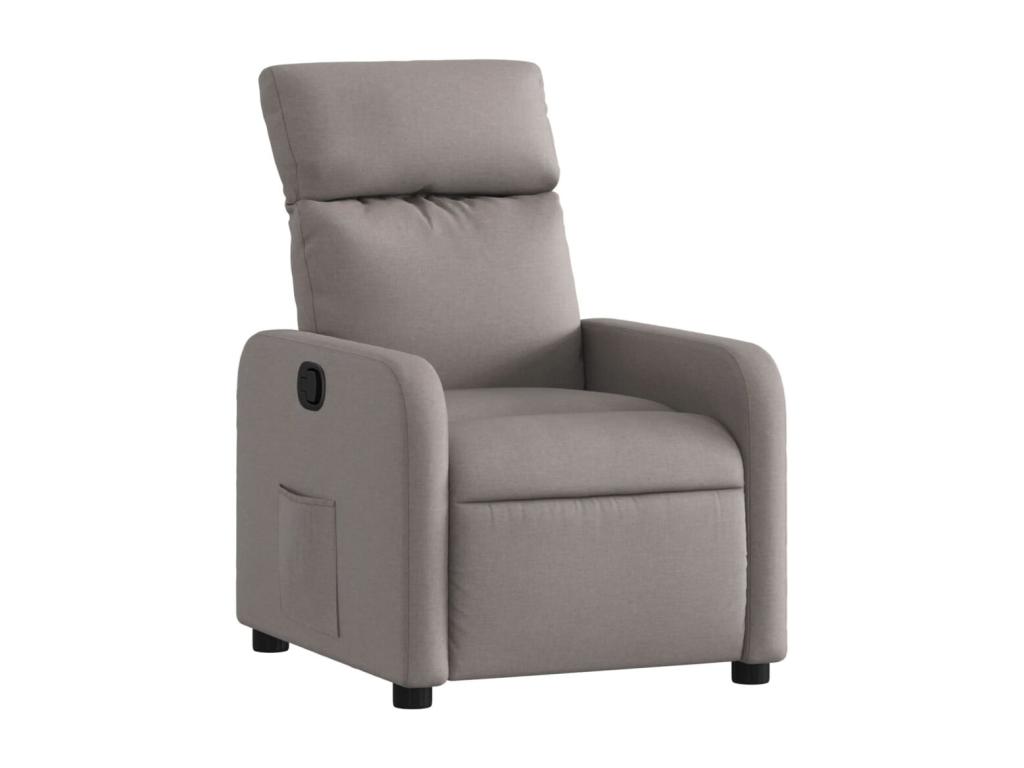 Sillón reclinable de tela gris taupe