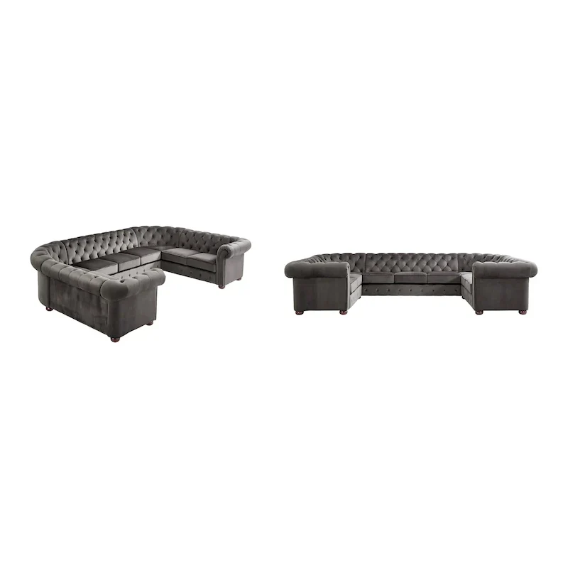 Gdansk 9-Person U-Shaped Chesterfield Sectional Sofa