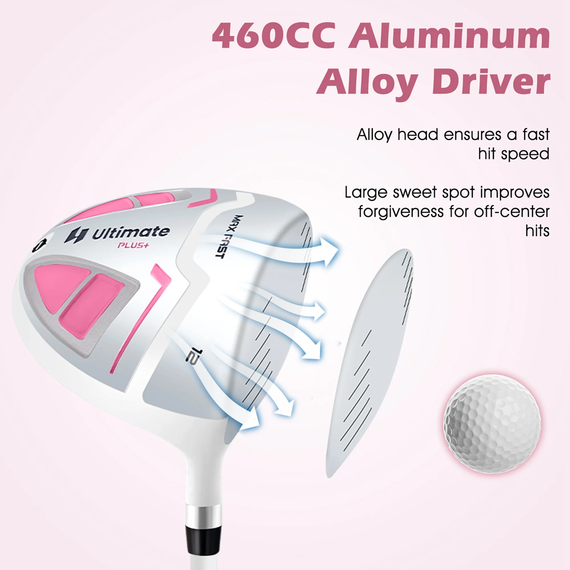 Ultimate Women’s Complete Golf Club Set Golf Club Package Set w/ Rain Hood, Right Hand Purple - Image 21