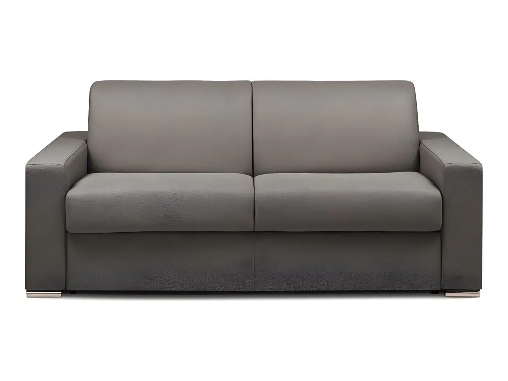 Sofá cama de 3 plazas de tela de apertura rápida Mueblesclasic -Antracita - Cama de 140 cm - Colchón 16 cm con espuma con memoria de forma