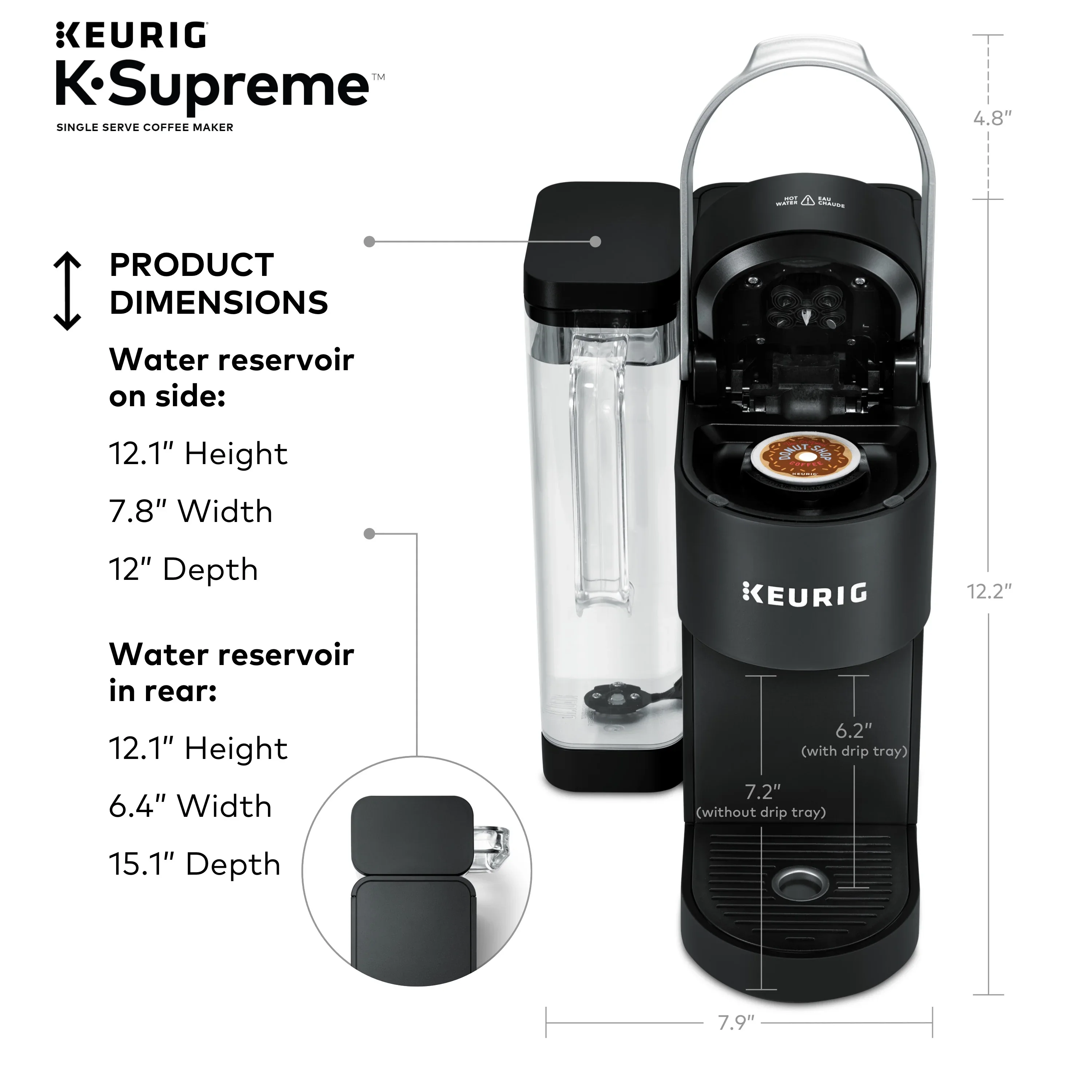 Keurig K-Supreme Black Single-Serve K-Cup Pod Coffee Maker