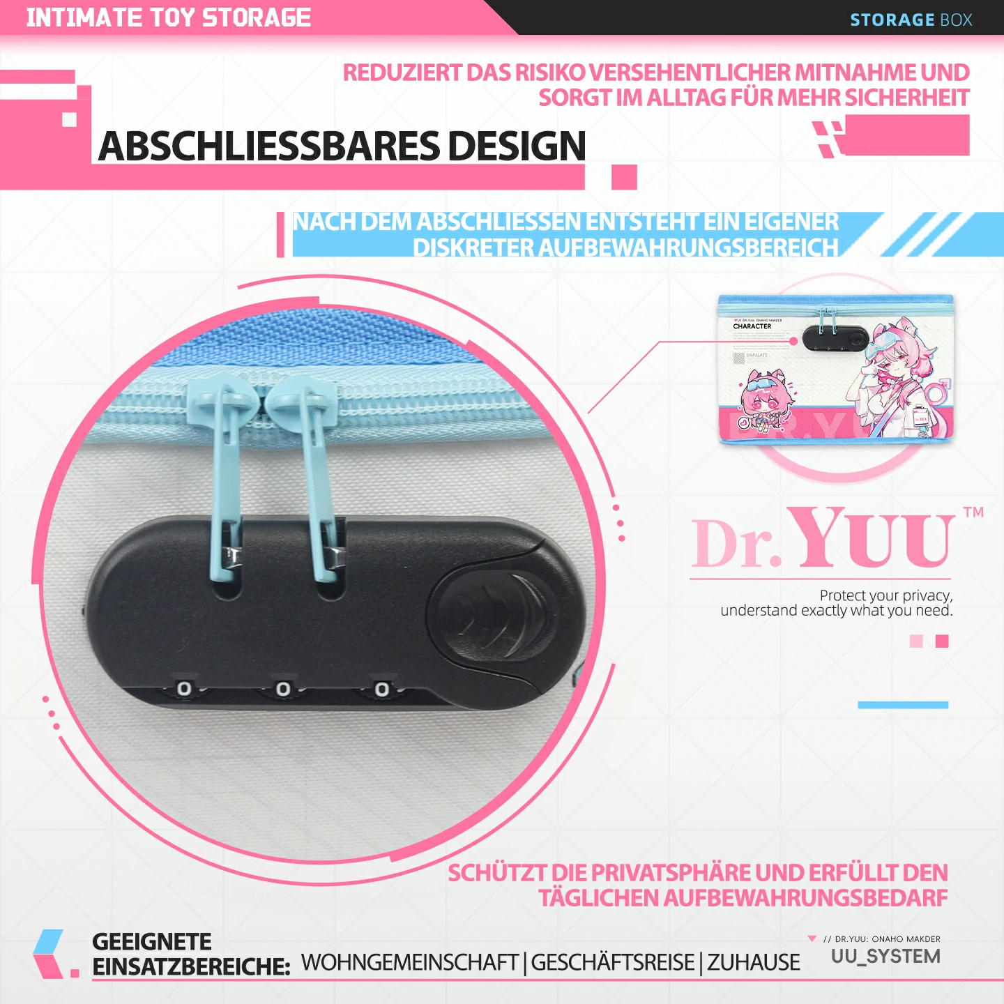 Dr.YUU Aufbewahrungsbox – mit Schloss | Versand aus Asien – Lieferzeit ca. 10-18 Werktage - DR.YUU™