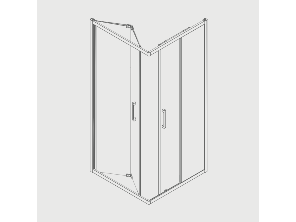 Angular de ducha Puerta Plegable + Puerta Corredera S300 con Cristal serigrafiado 70 cm