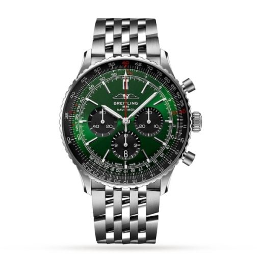 Replica Breitling Navitimer Men Automatic Green Stainless Steel Watch AB0137241L1A1