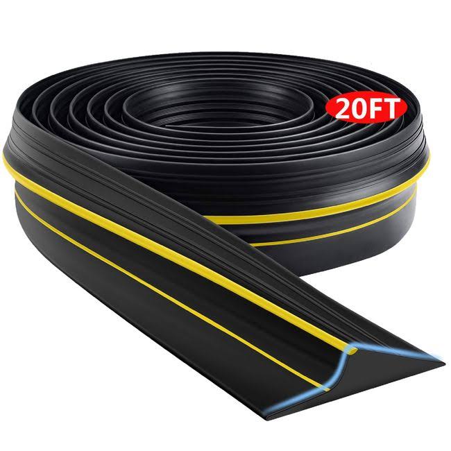 JinBao Universal Garage Door Threshold Seal Strip, Bottom Weather Stripping Replacement Rubber Waterproof 20 ft Length