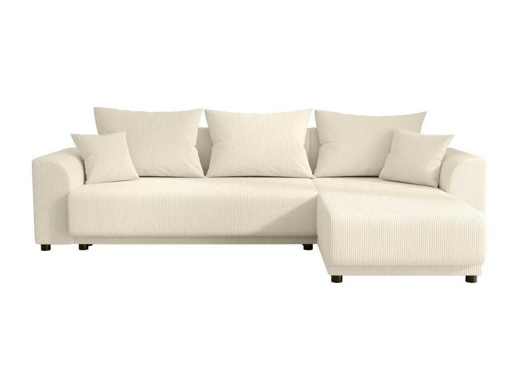 Sofá rinconera y reversible de pana beige Micasacool