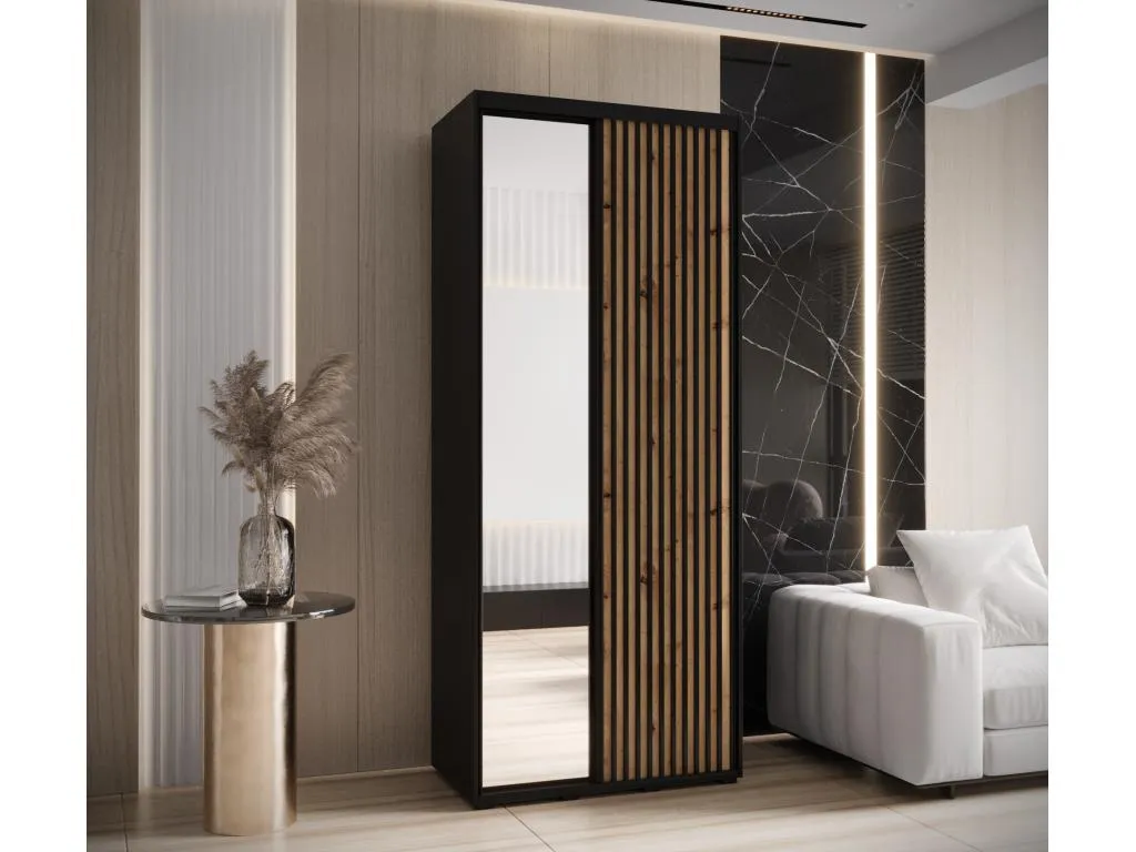 ARMARIO Decocasaes 2 DE PUERTAS CORREDERAS 205.2/100/60 2 puertas (negro/artisan) yrha72888