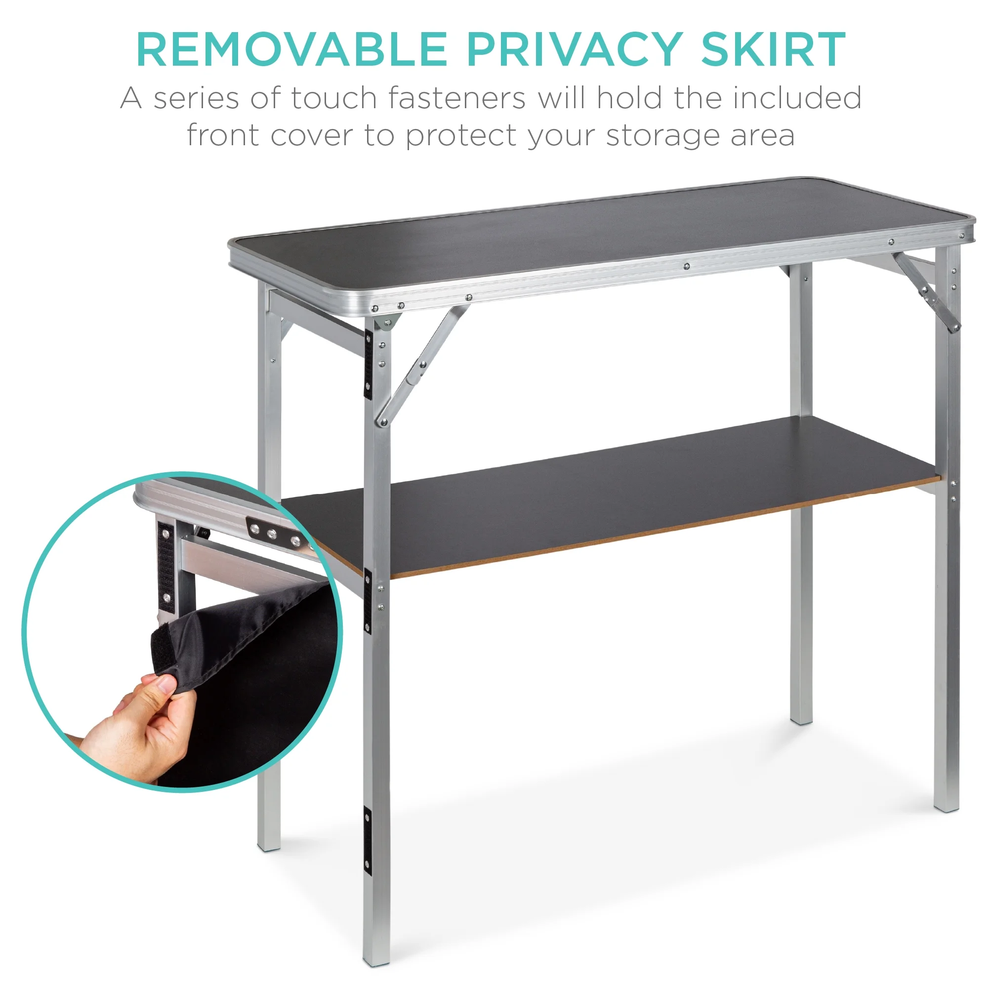 Best Choice Products Portable Pop-Up Bar Table for Indoor/Outdoor, Party, Picnic w/ Carrying Case, Removable Skirt - Image 5