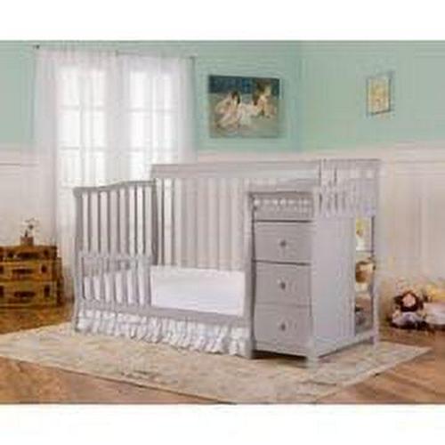 Dream On Me Brody 5-in-1 Convertible Crib Adjustable Mattress Crib & Changer Pearl Gray - Image 2