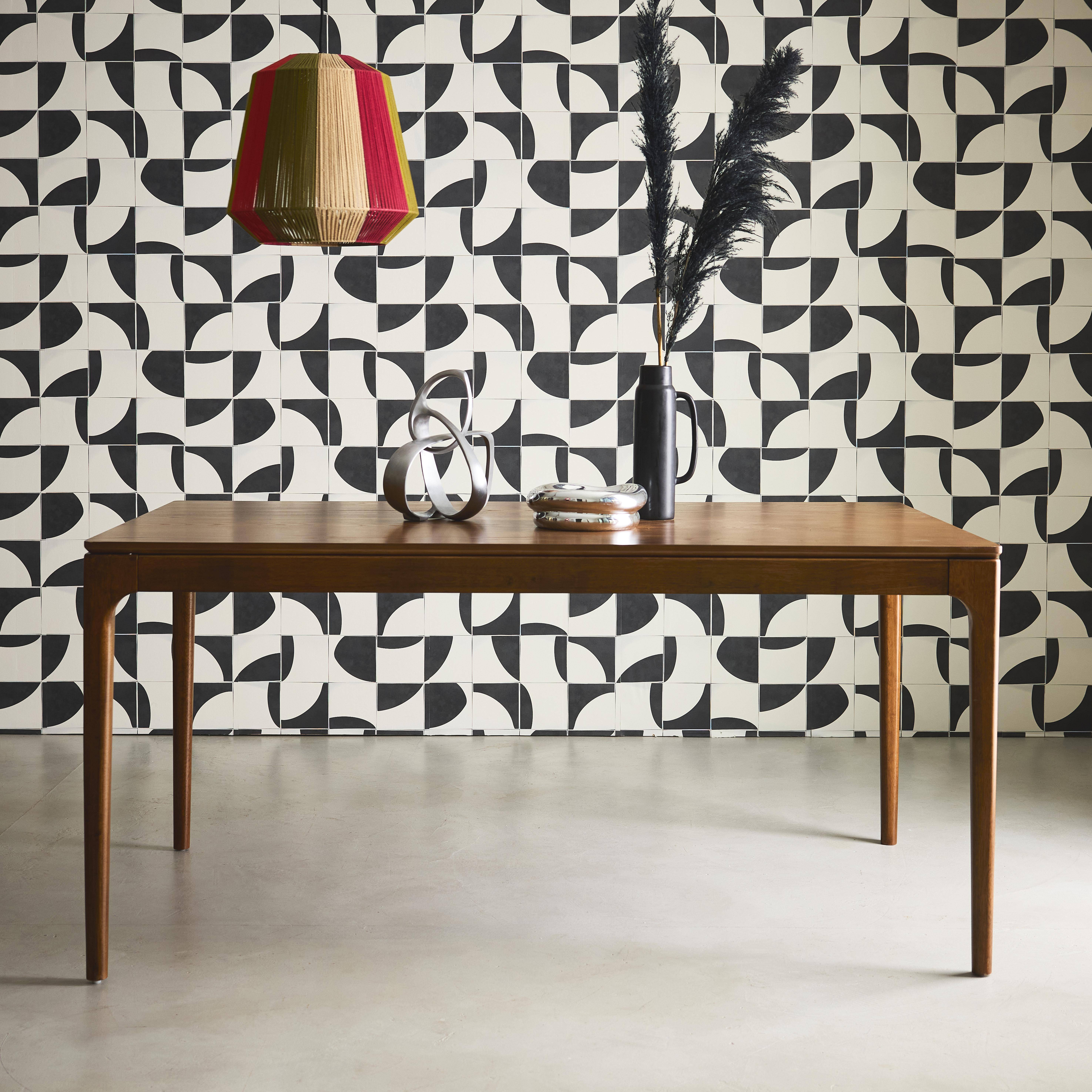 Elena - Mesa de comedor rectangular en madera de 6 plazas