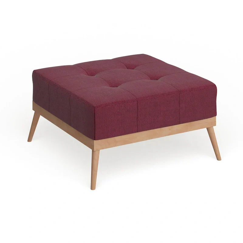 Christopher Knight Home Carson Lund Mid-Century Tufted Fabric Square Ottoman