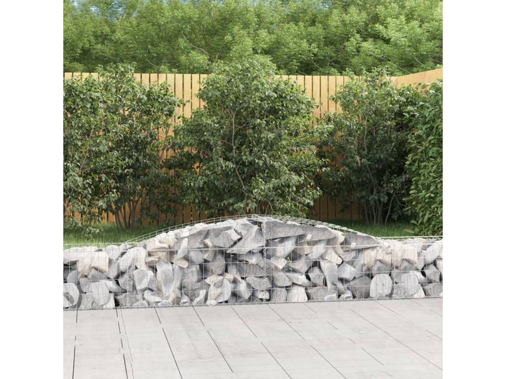 Cestas de gaviones arqueadas 5 piezas 400x50x40/60 cm Hierro galvanizado