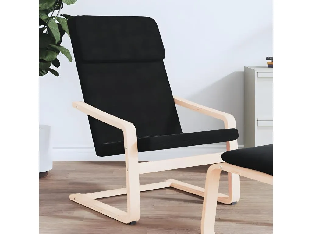 Sillón de relajación de tela negra