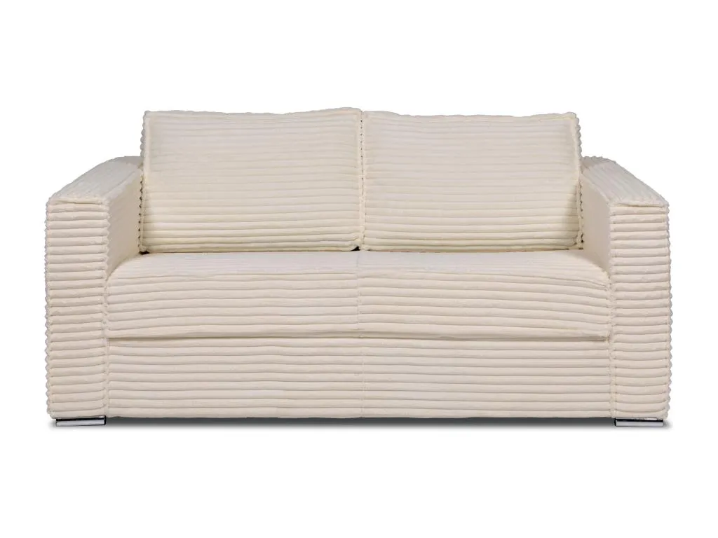 Sofá cama de 3 plazas de apertura rápida de pana beige - Cama con láminas anchas de 140 cm - Colchón de 22 cm Banakdecoracion 06360YWXW
