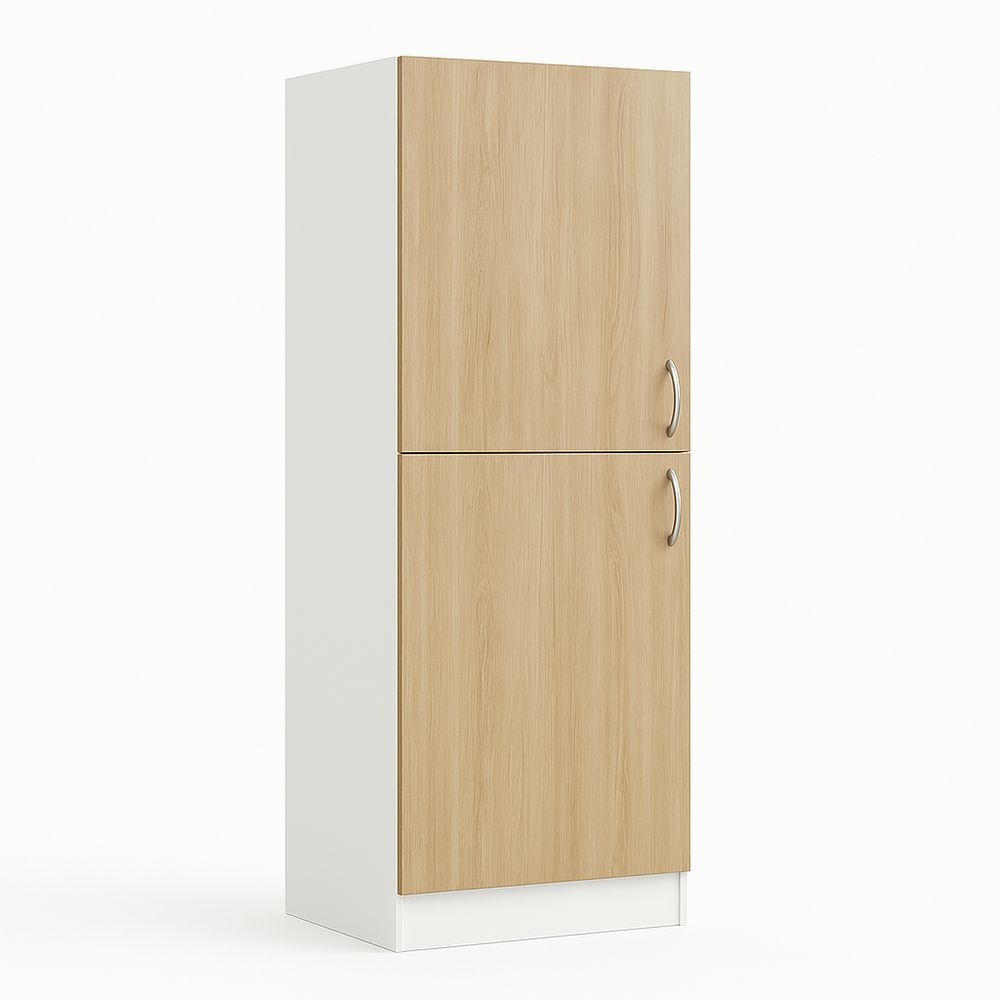 Armario alto de cocina 2 puertas 180x60x35 cm almacenamiento madera blanco