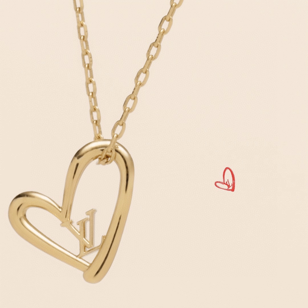 Louis Vuitton Hollow Heart Pendant Necklace - Original Replica Club