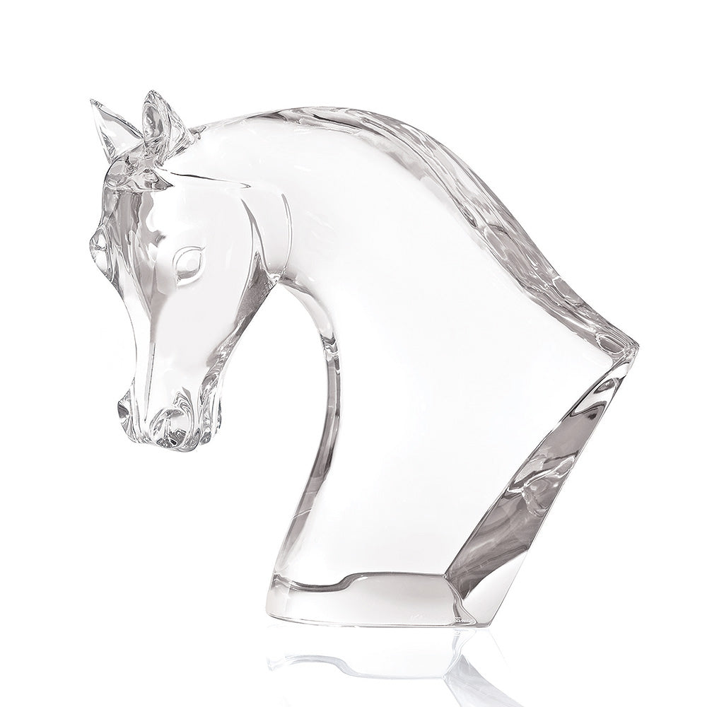 SCULPTURE TÊTE DE CHEVAL - CRISTAL INCOLORE