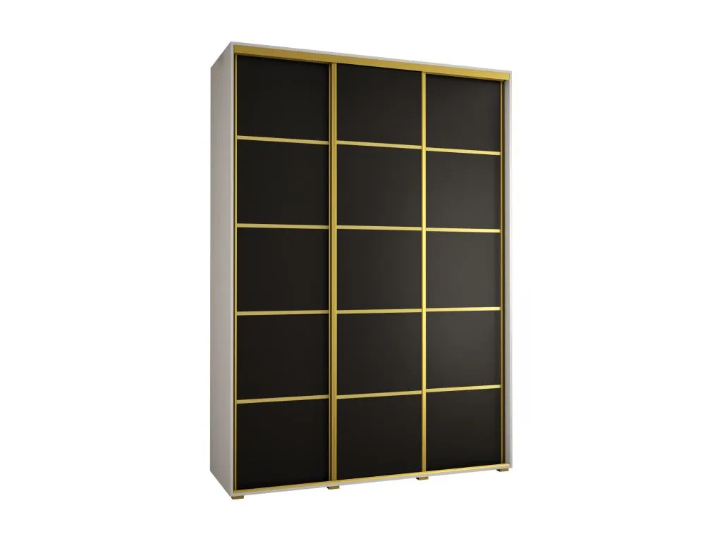 ARMARIO Sancaldeco 4 DE PUERTAS CORREDERAS 235.2/180/60 3 puertas (Blanco/Negro/Oro) 45880UZJR