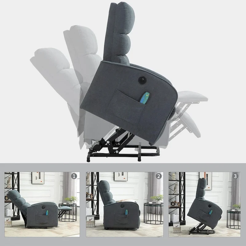 AVAWING Contemporary Electric Recliner with Power Lift and Massage Features