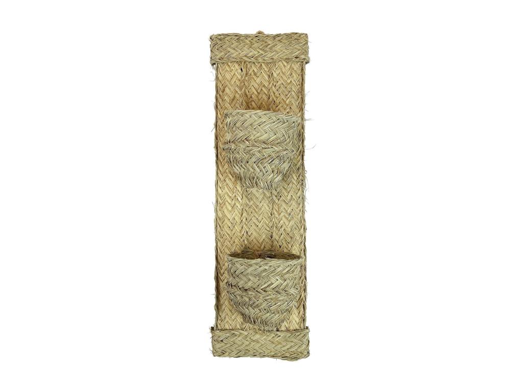 Maceteros decorativos de pared de esparto 22 x 75 cm