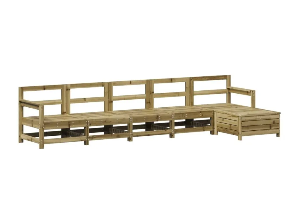 Juego de sofás de jardín 6 piezas Mobtrendy impregnada 69273hmhv