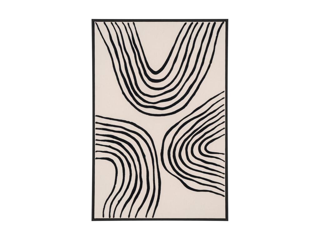 Impresión sobre Lienzo con Marco Lipari, Negro, Beige, 4x60x90 cm, Casaplu