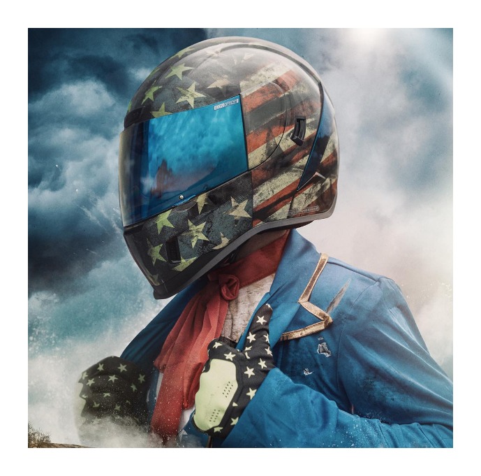 SportsBikeShop Icon Airform Old Glory Helmet