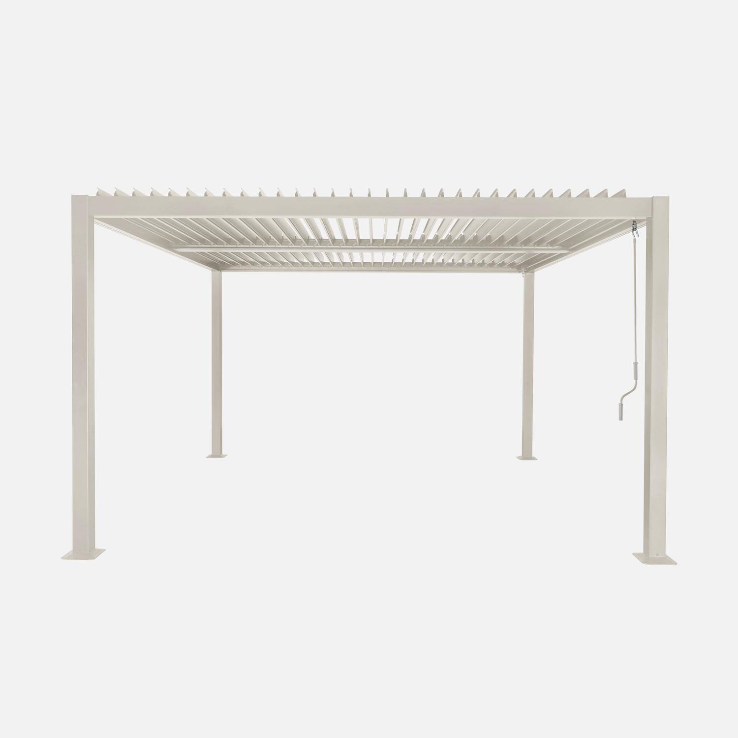 Palace 3,6x3,6m - Pérgola bioclimática de aluminio y acero con lamas orientables, 3,6x3,6m