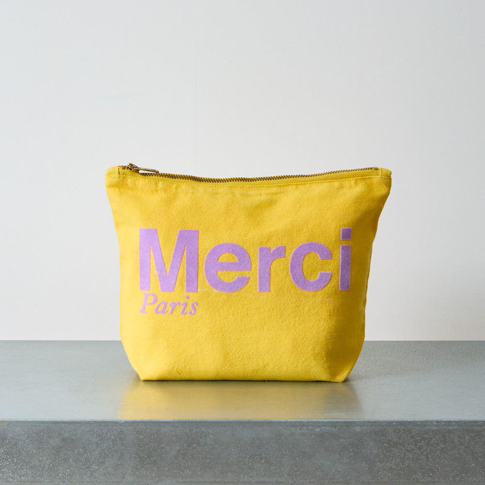 Merci - Pochette en coton - Banane & Lila