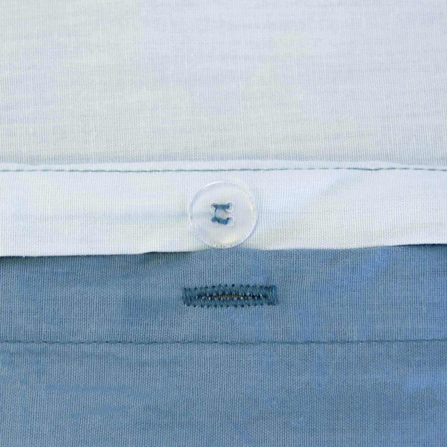 Sia - Juego de cama de algodón y lyocell con estampado de palmeras azules,  2 plazas