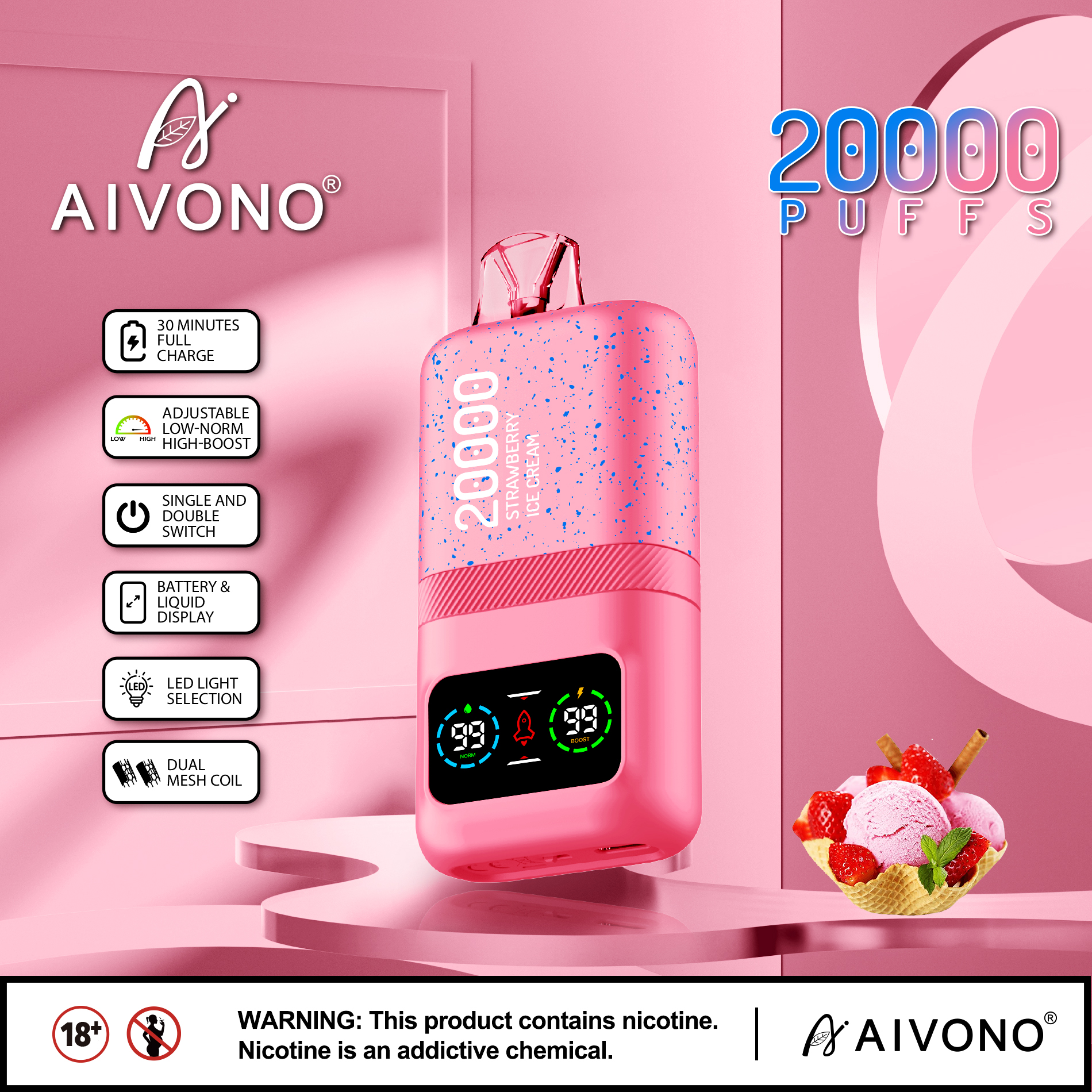 （50 pack）AIVONO AIM MAGIC 20000 Puffs Disposable Vape