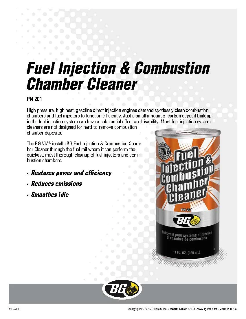BG K1003 Fuel Injection & Combustion Chamber Cleaner PN 201 & BG Platinum 44K Fuel System Cleaner PN 208 With Pocket Screwdriver