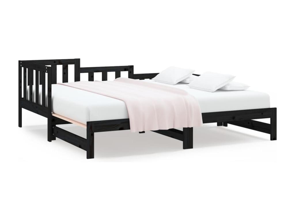 Sofá cama extraíble sin colchón negro 2x(90x200) cm