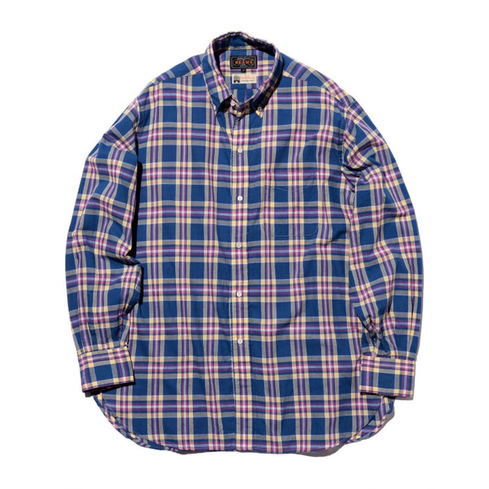 Beams Plus - Chemise B.D Super Madras - Violet