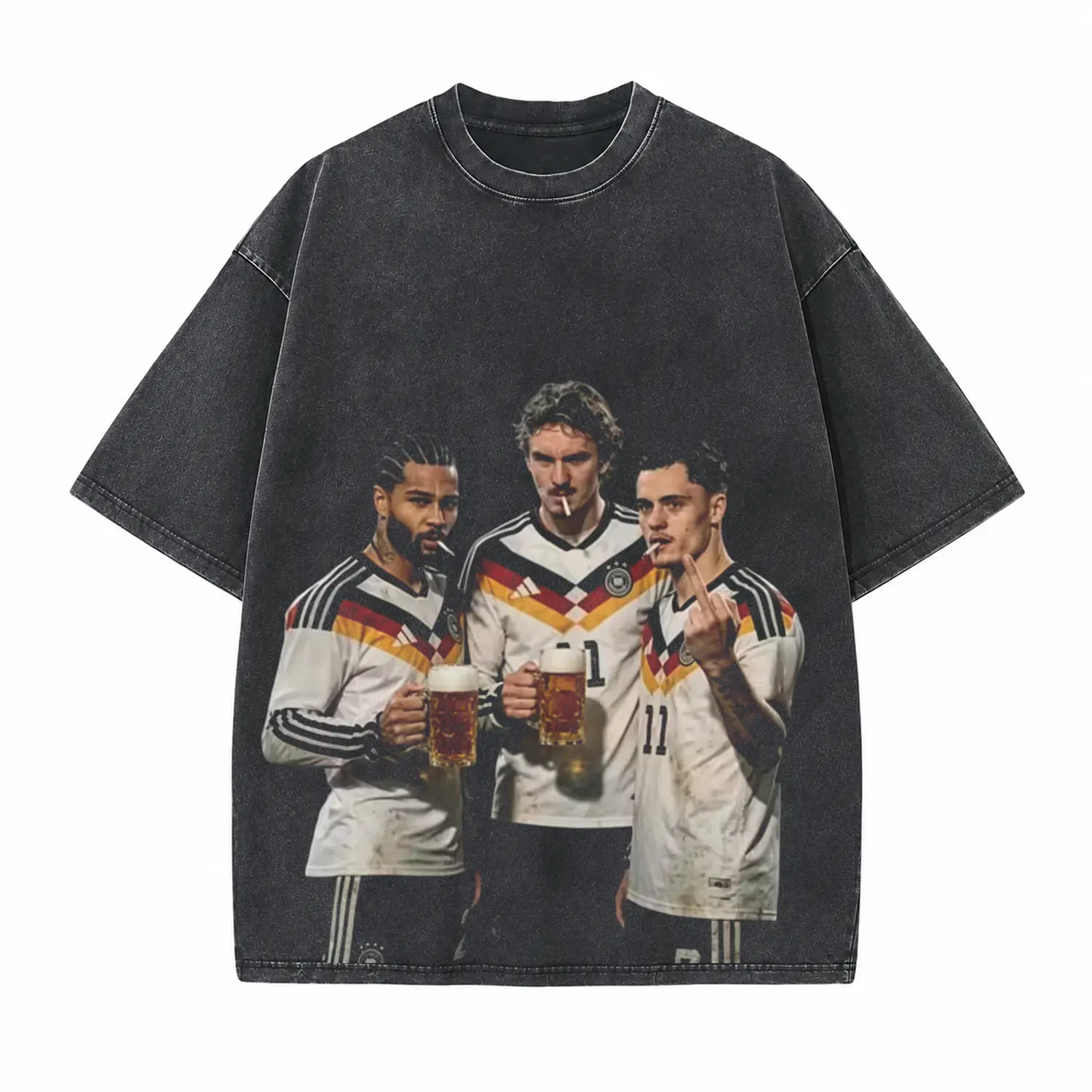 Football Team Parody Trio Printed Unisex Washed T-Shirt