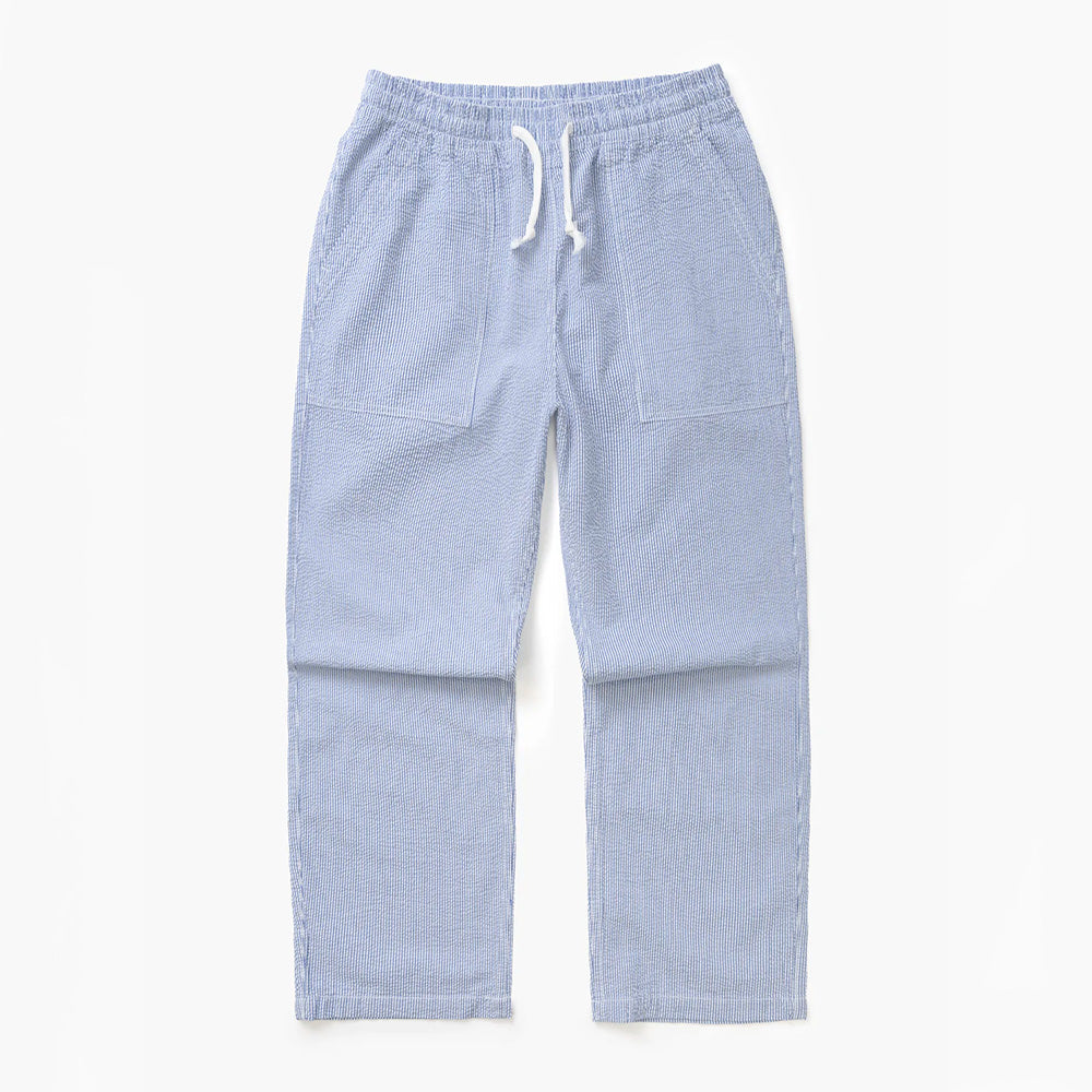 Service Works - Pantalon Chef Seersucker - Bleu à rayures