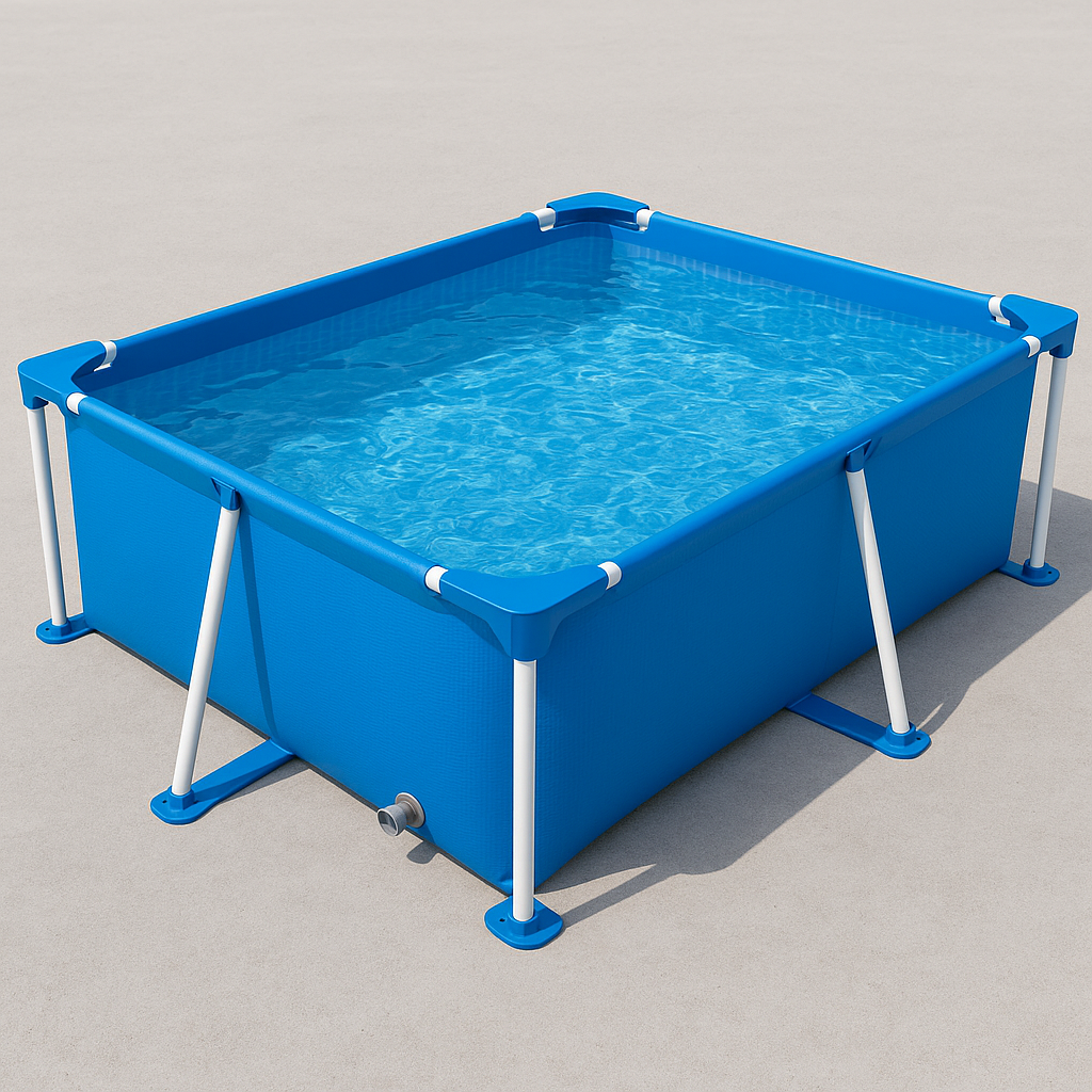 Piscina elevada rectangular Azul PVC/Acero Exterior 259x170x61cm