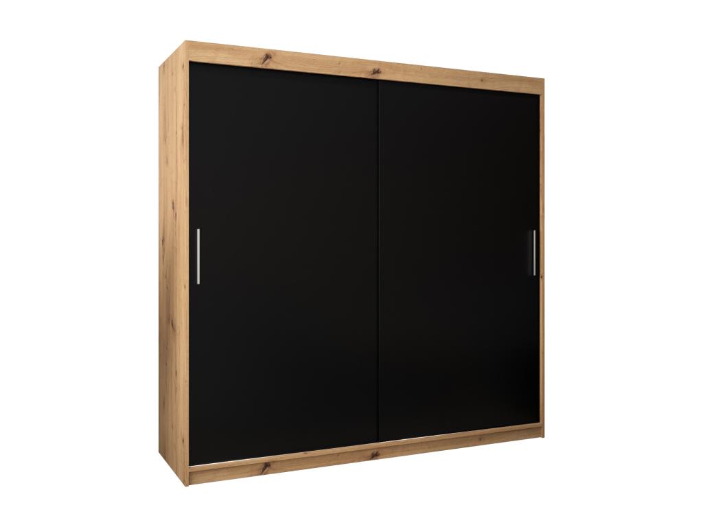Armario TOKYO de puertas correderas 200/200/62 2 puertas (artisan/negro)
