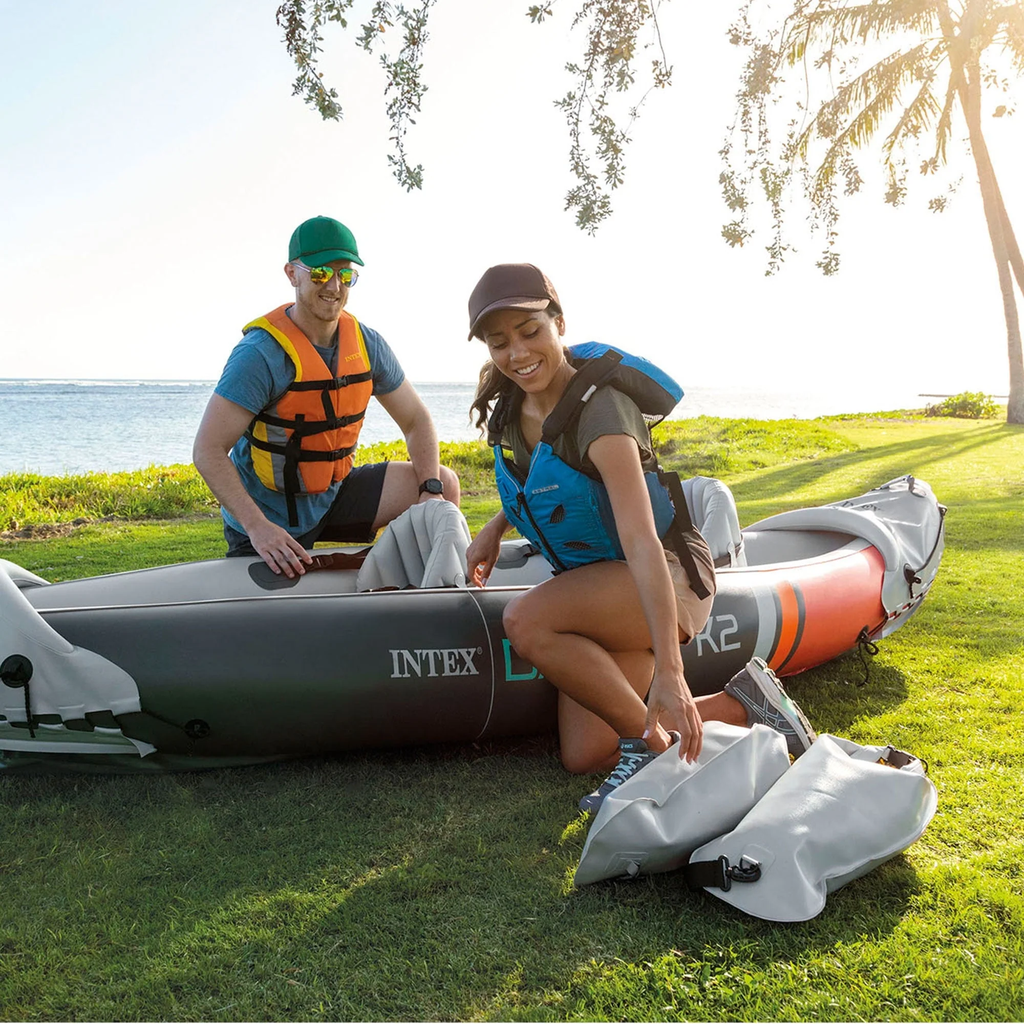 Intex Dakota K2 2 Person Inflatable Kayak & Accessory Kit w/Oars & Pump - Image 3