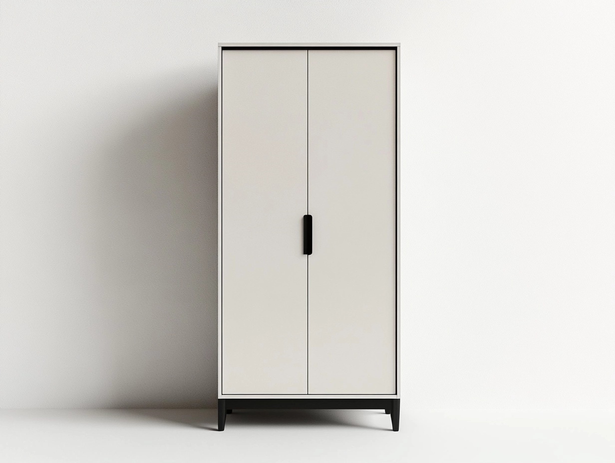 Armario alto blanco con puertas abatibles, 1 pieza, 60x40x180 cm