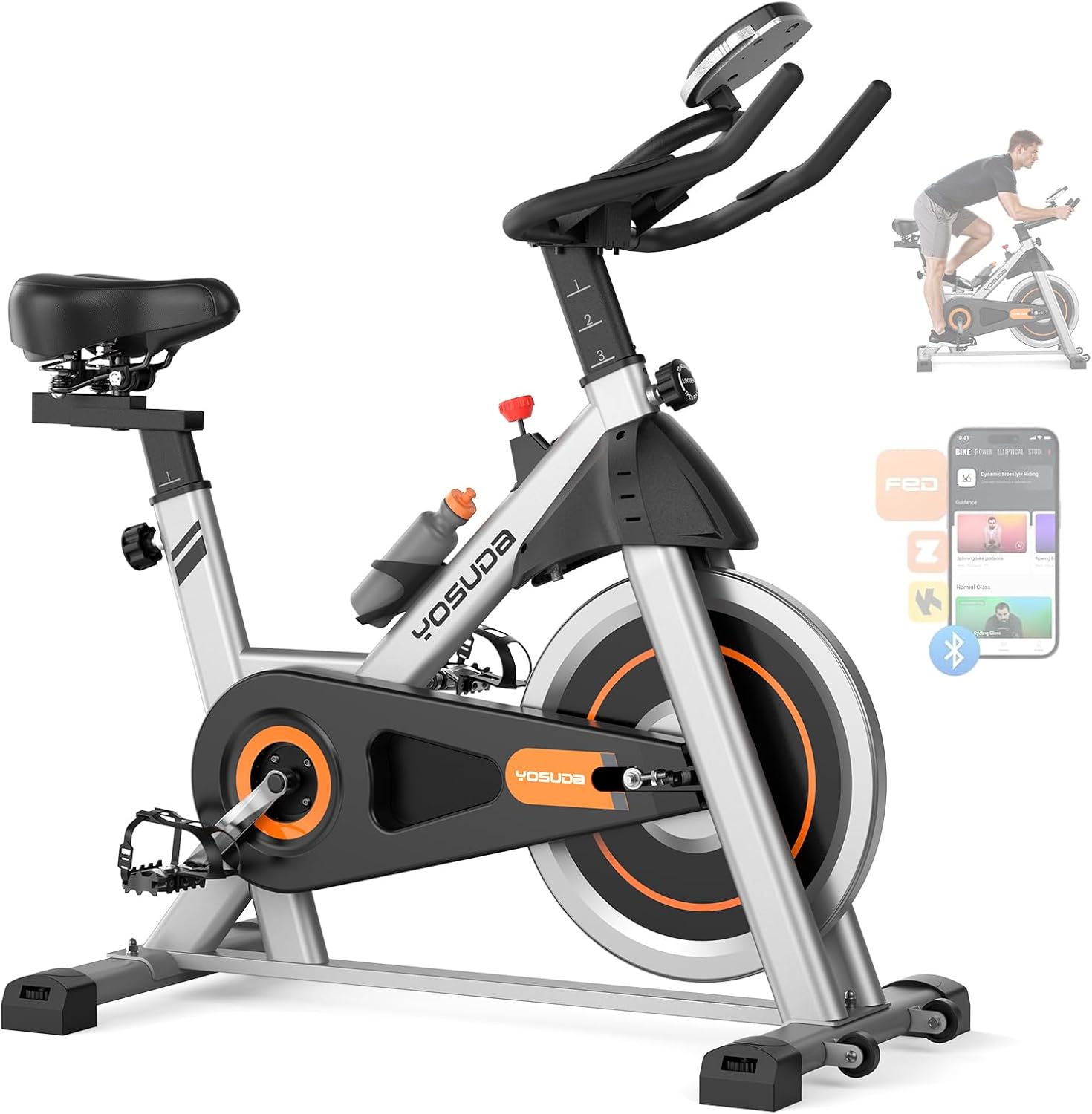 WAYFAIR YOSUDA Exercise Bike, Brake Pad Stationary Bike For Home With Exclusive App, Magnetic Indoor Cycling Bike With 300 Lb Weight Capacity, Low Noise, Tablet Holder And Fitness Courses For Weight Loss